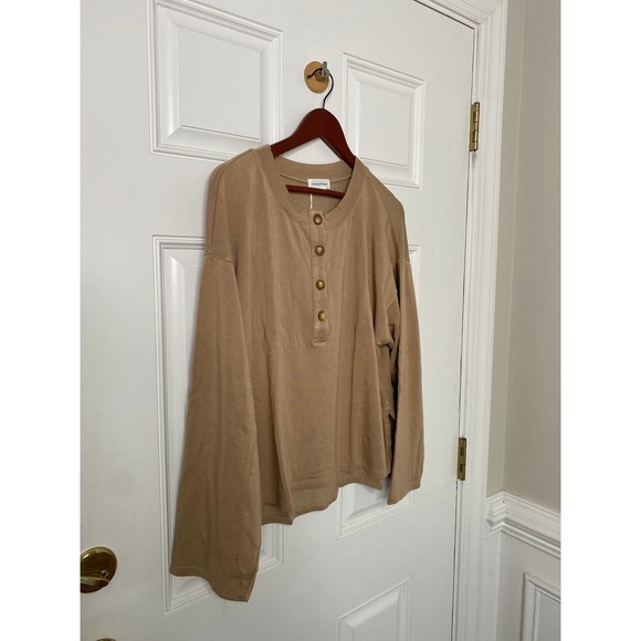 Lovers and Friends Hailey Henley Sweatshirt Brown - Picture 3 of 7